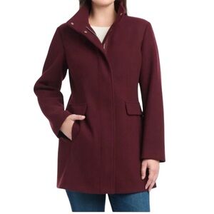 Vince Camuto Dark Red Full Zip Coat Jacket Size Large